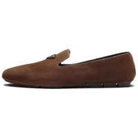 PRADA Logo-plaque Suede Driving Shoes