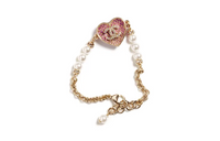 CHANEL Metal Artificial Pearl Rhinestone Bracelets Women's