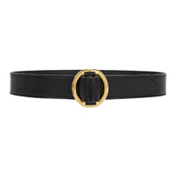 SAINT LAURENT Leather Belts Women's Black Width  3CM