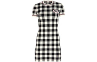 MIU MIU Short-Sleeved Dresses Women's Black White