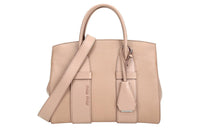 MIU MIU Leather Shoulder Bag Crossbody Bag Handbag Medium Size Women's Cameo Brown Beige