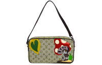 LOUIS VUITTON Canvas With Leather Handbag Shoulder Bag Women's Light Green