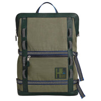HERMES Canvas Ski Bag Backpack Unisex Khaki & British Green