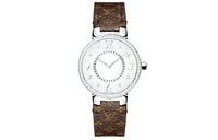 LOUIS VUITTON Wrist Watch Quartz Movement Canvas Strap Silver Dial Women's Watch Q12MF2