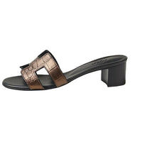 HERMES Oasis Slide Slippers 5cm Women's Brown