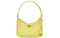 PRADA Leather One Shoulder Handbag Mini Women's Yellow