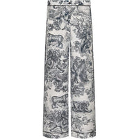 DIOR Casual Pants Women's White Blue Multicolor