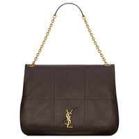 SAINT LAURENT Lambskin Shoulder Bag, Crossbody Bag, Handbag Women's Dark Umber
