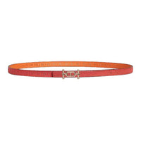HERMES Rose Gold Plated Leather Belts Women's Pink Width 1.3CM