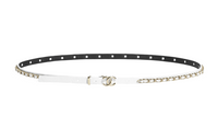 CHANEL Leather Belts Women's White