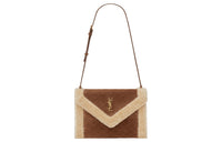 SAINT LAURENT GABY Quilting Suede With Shearling Envelope Bag, Briefcase, Crossbody Bag, Shoulder Bag Women's