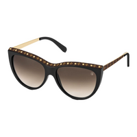 LOUIS VUITTON Acetate Metal Canvas Cat Eye Sunglasses Women's Black