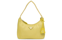 PRADA Hobo Nylon Fabric Shoulder Bag Handbag Women's Yellow