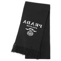PRADA Intarsia-knit Logo Scarf