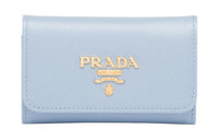 PRADA Leather Key Pouch Women's Light Blue