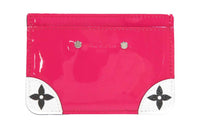 LOUIS VUITTON Patent Leather Card Holder Women's Pink