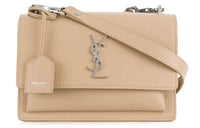 SAINT LAURENT Leather Shoulder Bag Women's Nude