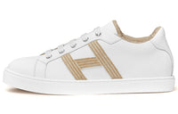 HERMES Avantage White Tan Women's