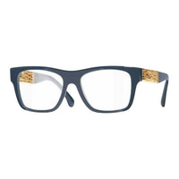 CHANEL Metal Acetate Square Eyeglass Frames Unisex Blue