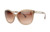 CHANEL Plastic Irregular Shape Sunglasses Women's Brown