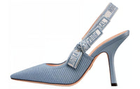 DIOR Slim Heel High Heels 10cm Women's Sky Blue