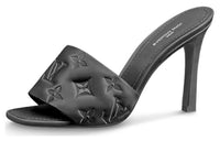 LOUIS VUITTON Slip-Resistant Slide Slippers Women's Black