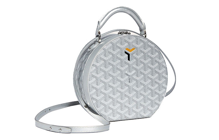 GOYARD ALTO Canvas With Leather Crossbody One Shoulder Handbags Mini Women's Silver