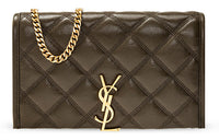 SAINT LAURENT Sheepskin Shoulder Bag Women's Dark Green