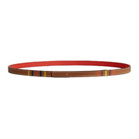 HERMES Calfskin Leather Belts Unisex Brown 1.3CM