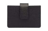 PRADA Leather Card Holder Women's Black