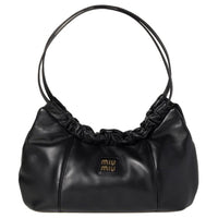 MIU MIU Nappa Leather Handbag Women's Black