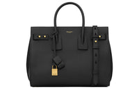 SAINT LAURENT SAC DE JOUR Cow Leather Handbag Trumpets Women's Black