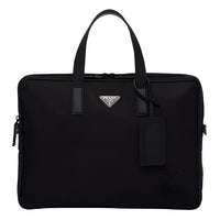 PRADA Recycled Nylon And Leather Briefcases Handbags Men's Black