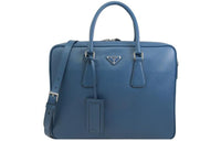 PRADA Leather Handbags Briefcases Men's Blue