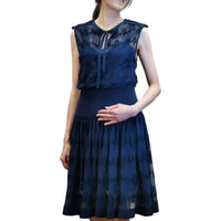 CHANEL Sleeveless Dress Women's Marine Blue