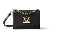 LOUIS VUITTON Twist Epi Grained Leather Crossbody Bag Shoulder Bag Women's Black