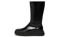 PRADA Brushed Leather Boots Knee-high Boots Men's Black