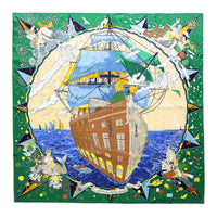 HERMES Silk Scarves Women's Green