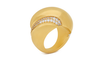SAINT LAURENT Brass, Glass Rings Unisex Gold