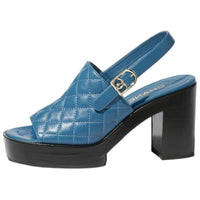 CHANEL Strap Sandals 9.5cm Women's Blue