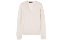Loro Piana New Piuma V-Neck Cashmere Sweater Women's Ecru