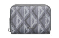 DIOR Diamond Canvas Card Holder Men's Dio Gray