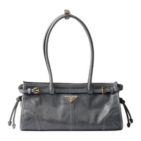 PRADA Calfskin Handbag, Shoulder Bag Medium Size Women's Air Force Blue