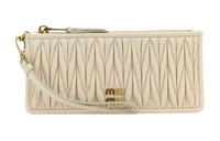 MIU MIU Leather Clutch Women's White