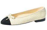 CHANEL Casual Single Shoes Women's Light Yellow Black
