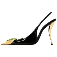 SAINT LAURENT LOULOU Slim Heel High Heels 11cm Women's Black Green
