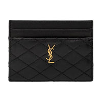 SAINT LAURENT GABY Lambskin Card Holder Regular Women's Black