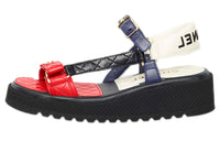 CHANEL Beach Sandals Women's Red/Blue/White