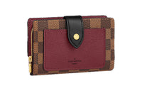 LOUIS VUITTON Cow Leather Wallet Women's Bordeaux Red/Ebony/Black