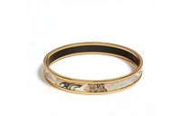 HERMES Enamel Bangles Women's Gold